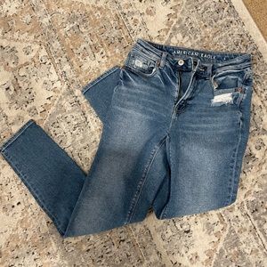 American eagle stretch mom straight jean